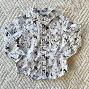 Janie and Jack Baby Dog Toile Poplin Shirt - 12-18 months